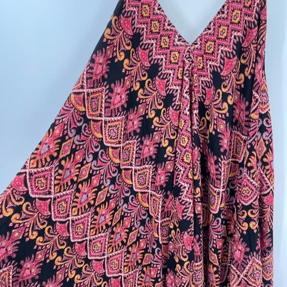 Angie Jumpsuit Womens Small Black Pink Harem Bohemian Wide Leg Sleeveless Boho - Picture 10 of 10